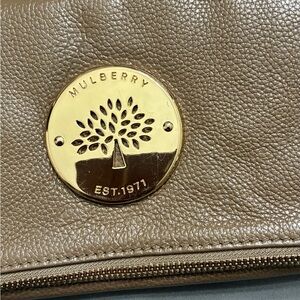 Mulberry Taupe Leather Clutch